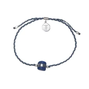 LAPIS LAZULI CRYSTAL BRACELET - BLUE AND WHITE - SILVER