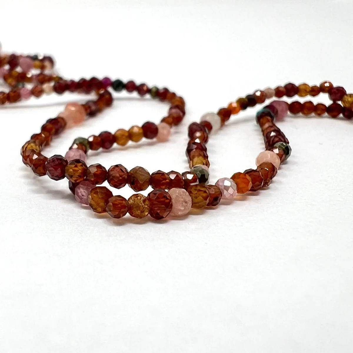 Lena Skadegard Garnet, Pink Tourmaline, Pyrite, Amazonite Necklace