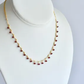 Leticia - Garnet, 14k Gold Filled Necklace