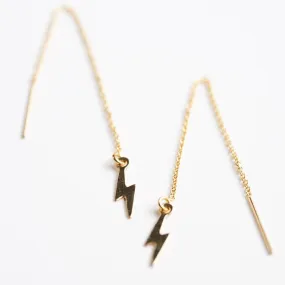 Lightning Bolt Threader Earrings - Choose Your Metal