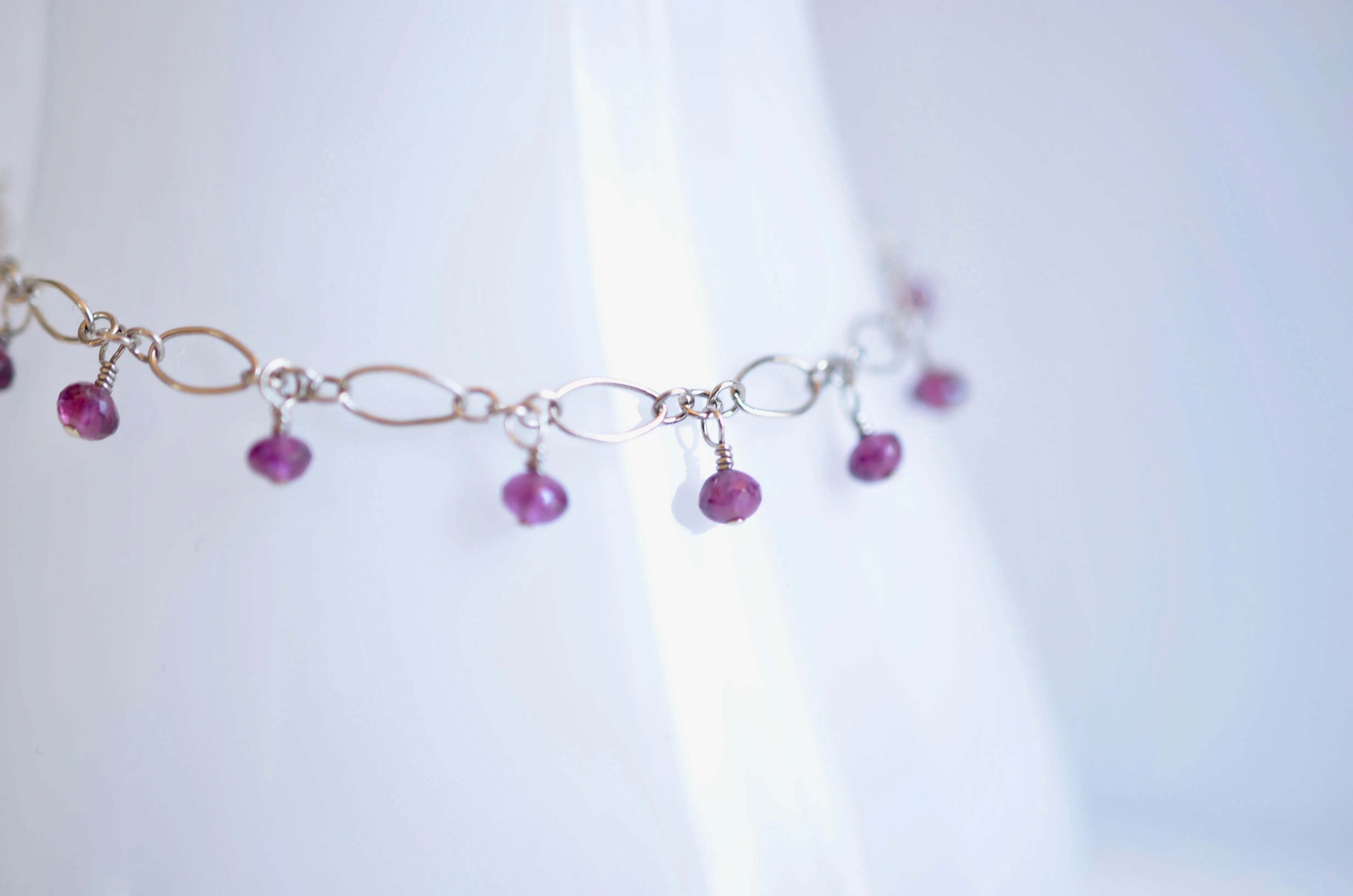 Lilibeth - Rhodolite Garnet, Oxidized Sterling Silver Bracelet