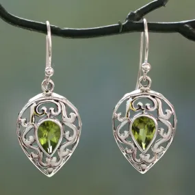 Lime Lace Peridot Drop Earrings