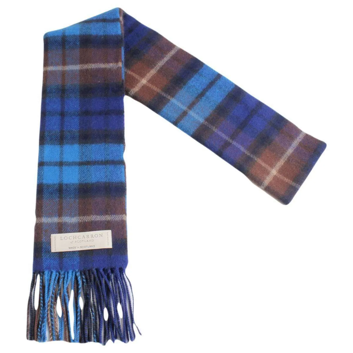 Locharron of Scotland Buchanan Lambwool Scarf - Blue/Brown