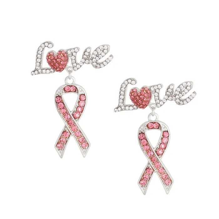 Love Heart Ribbon Earrings