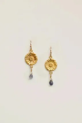 Margarita Earrings Iolite/ Gold