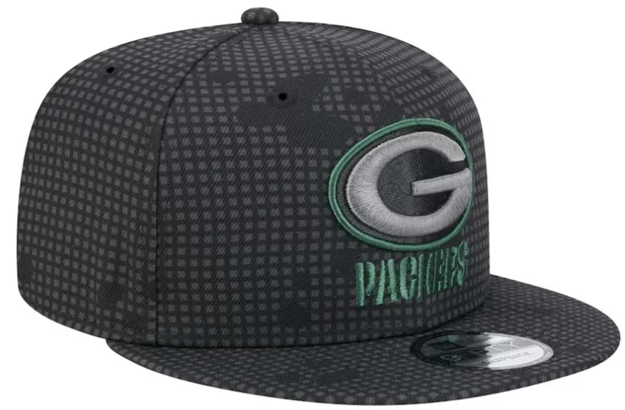 Men's Green Bay Packers New Era Black Midnight Ink Pop Outline 9FIFTY Snapback Hat