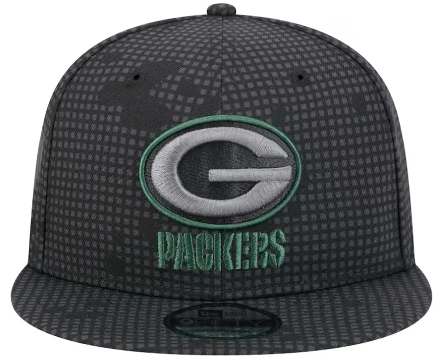 Men's Green Bay Packers New Era Black Midnight Ink Pop Outline 9FIFTY Snapback Hat