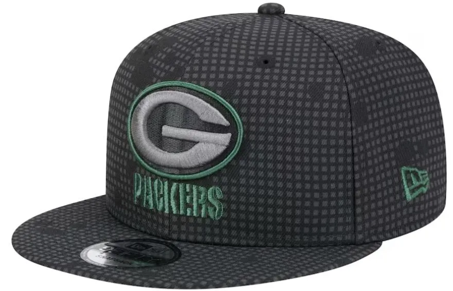 Men's Green Bay Packers New Era Black Midnight Ink Pop Outline 9FIFTY Snapback Hat