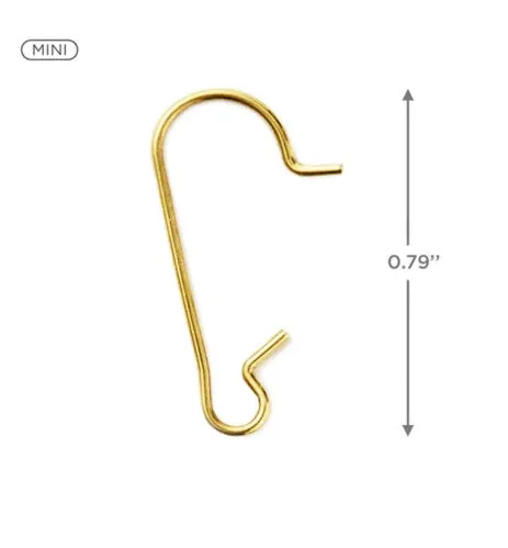 Mini Brass Ornament Hooks, Set of 25