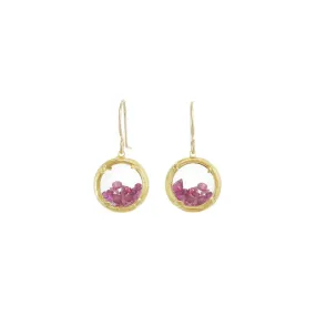 Mini Vermeil Ruby Shaker Earrings