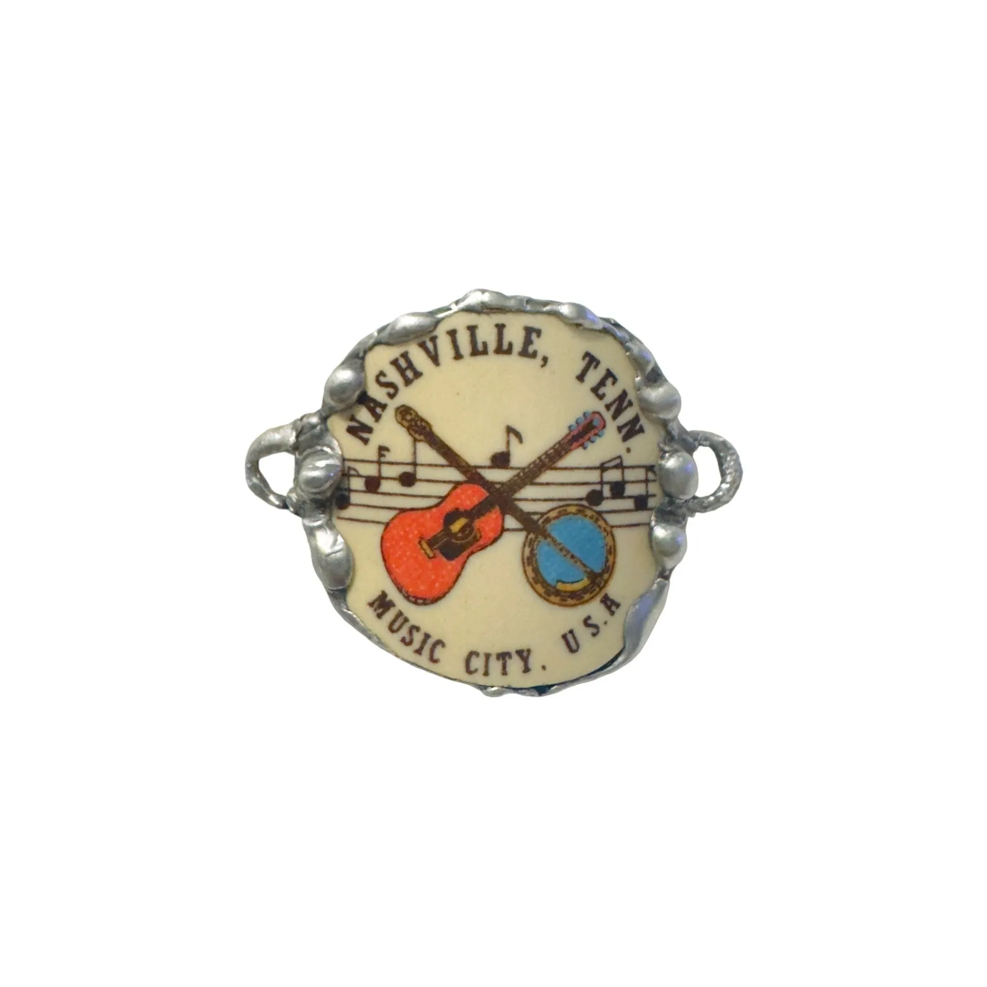 Music City USA Nashville Tennessee Artisan Bracelet in Silver-Blend Metalwork