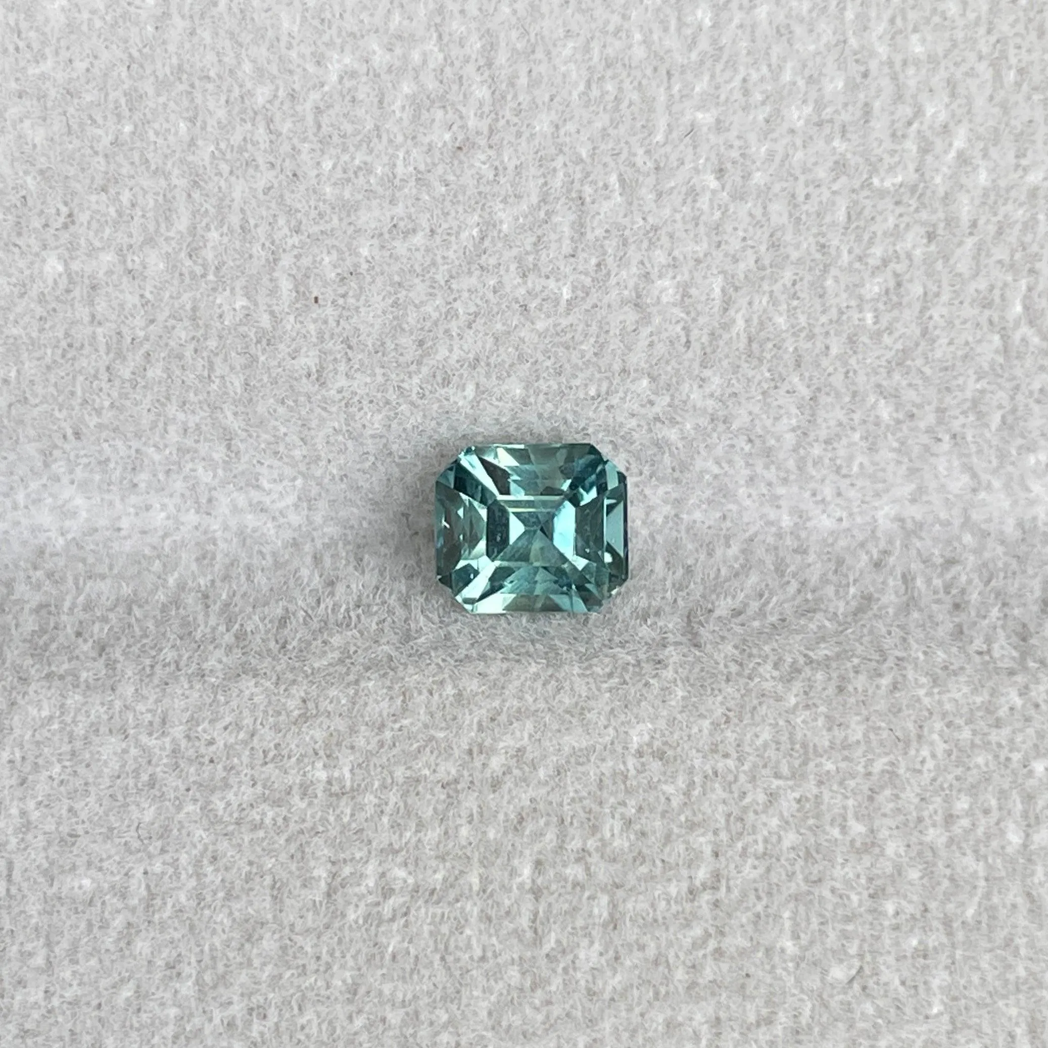 Natural heated asscher Teal Bluish Green Sapphire 1.02 carats