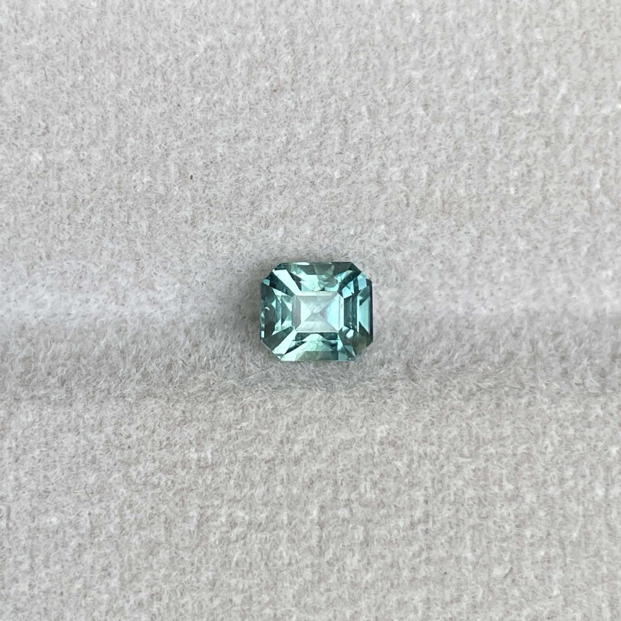 Natural heated asscher Teal Bluish Green Sapphire 1.02 carats