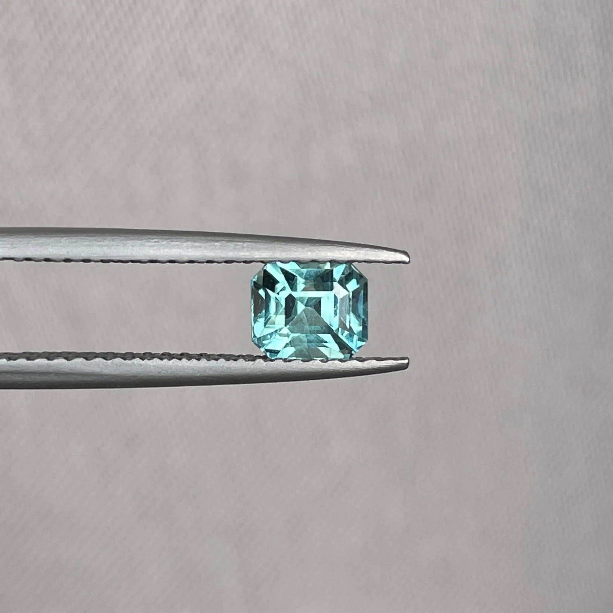 Natural heated asscher Teal Bluish Green Sapphire 1.02 carats