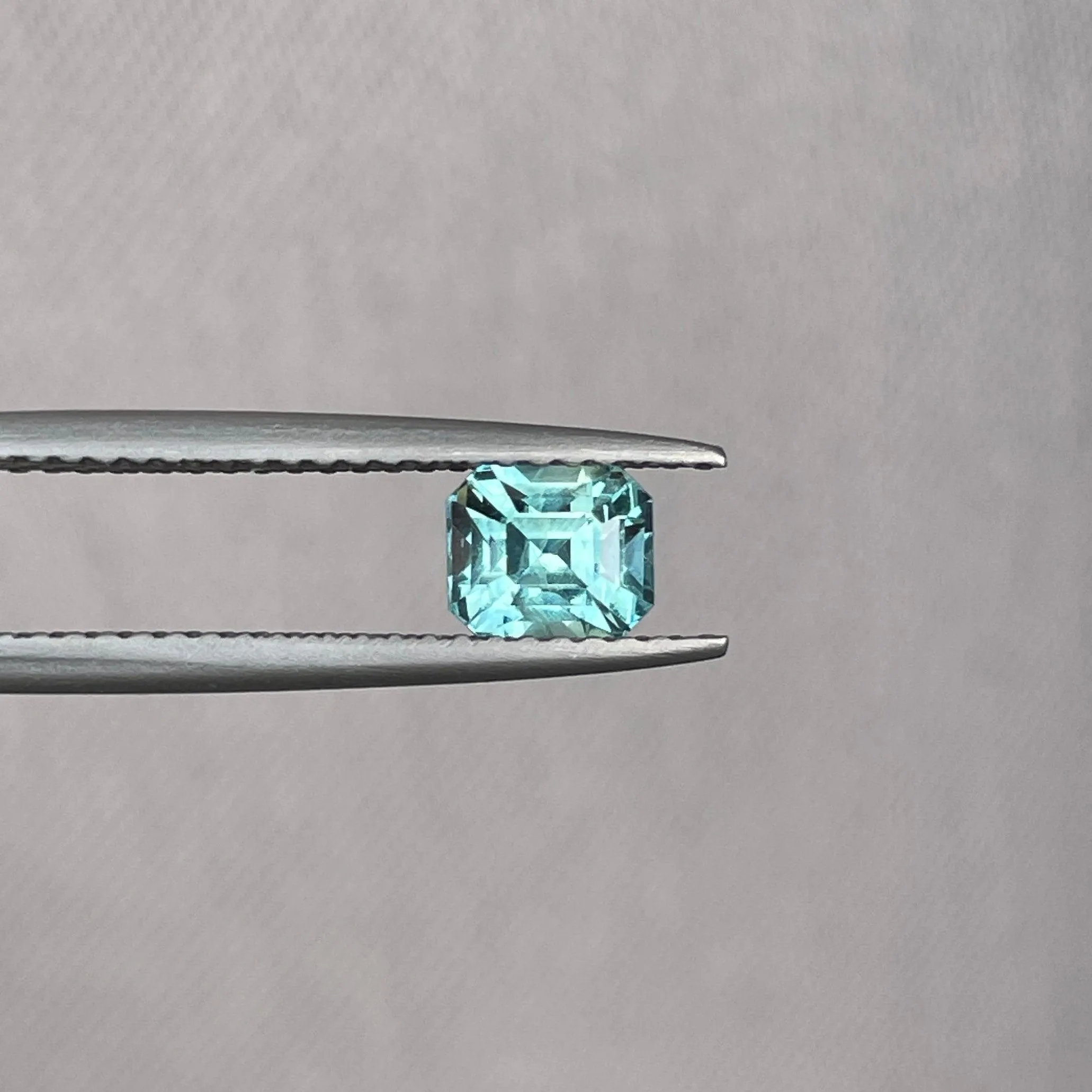 Natural heated asscher Teal Bluish Green Sapphire 1.02 carats