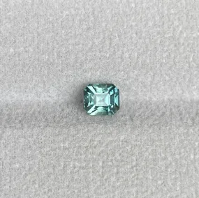 Natural heated asscher Teal Bluish Green Sapphire 1.02 carats