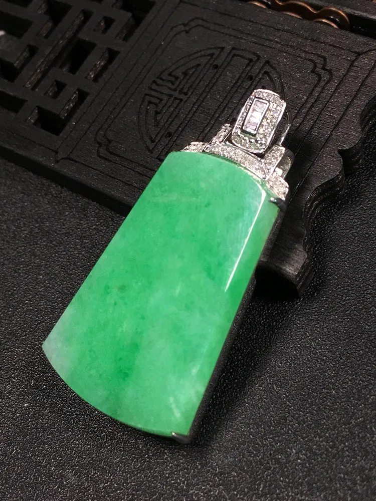 Natural Jade Pendant Jadeite Gold Pendant PT454