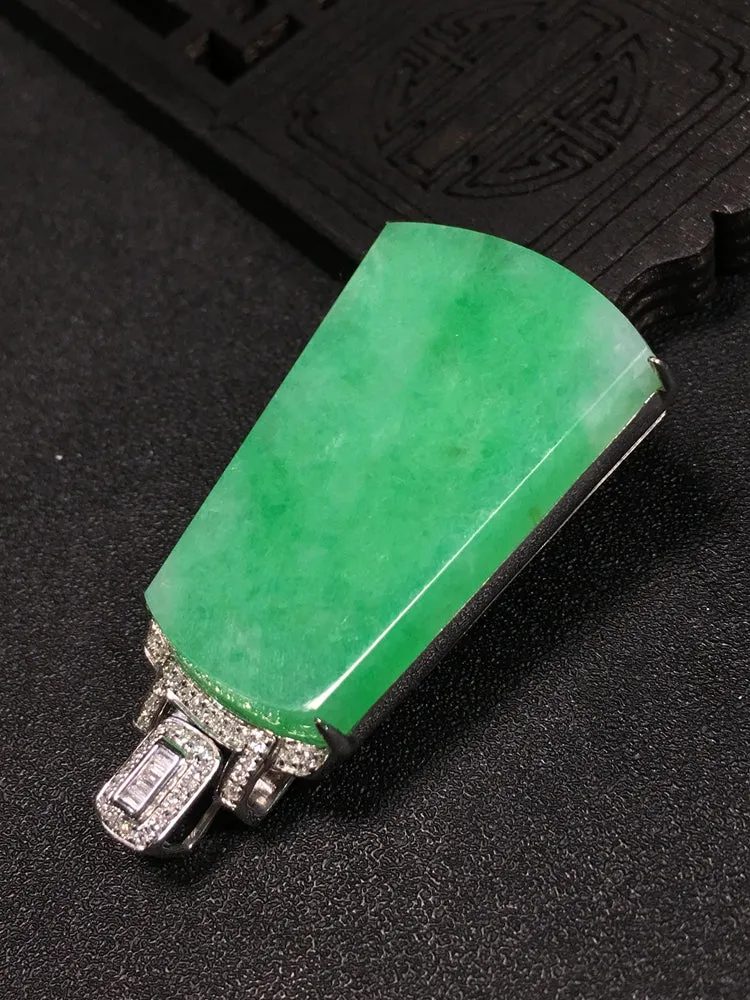 Natural Jade Pendant Jadeite Gold Pendant PT454