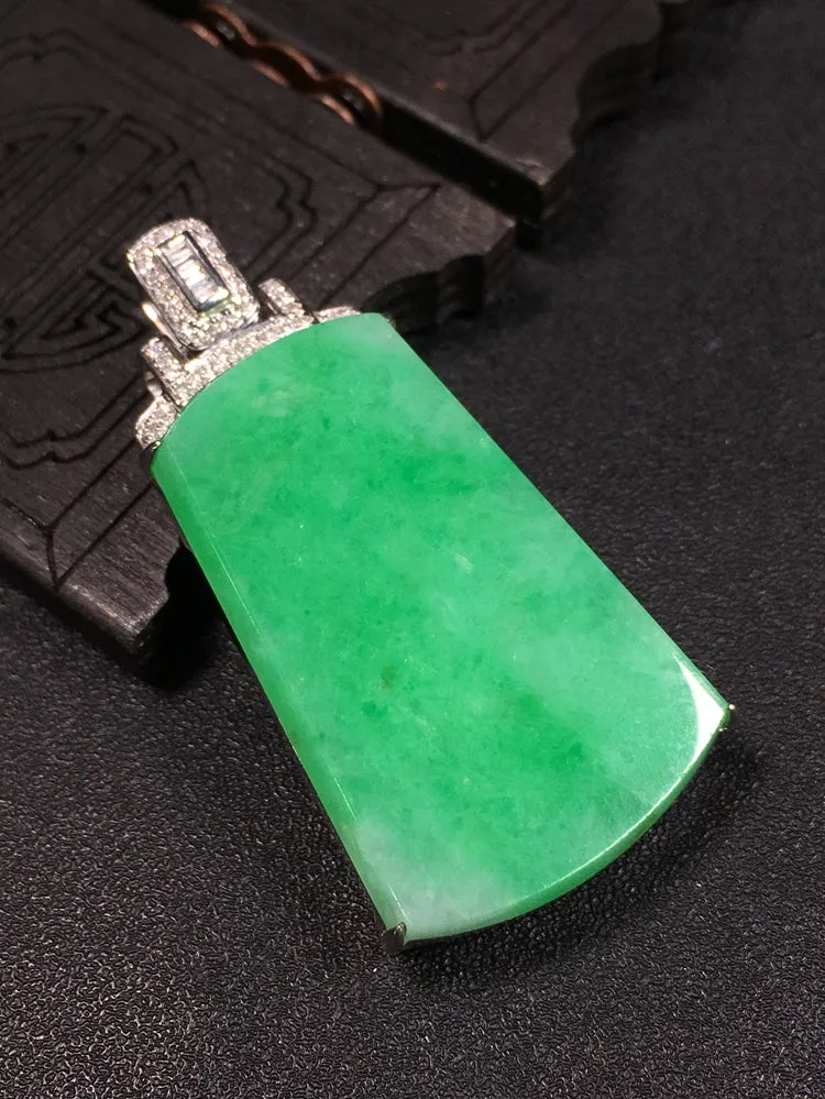 Natural Jade Pendant Jadeite Gold Pendant PT454