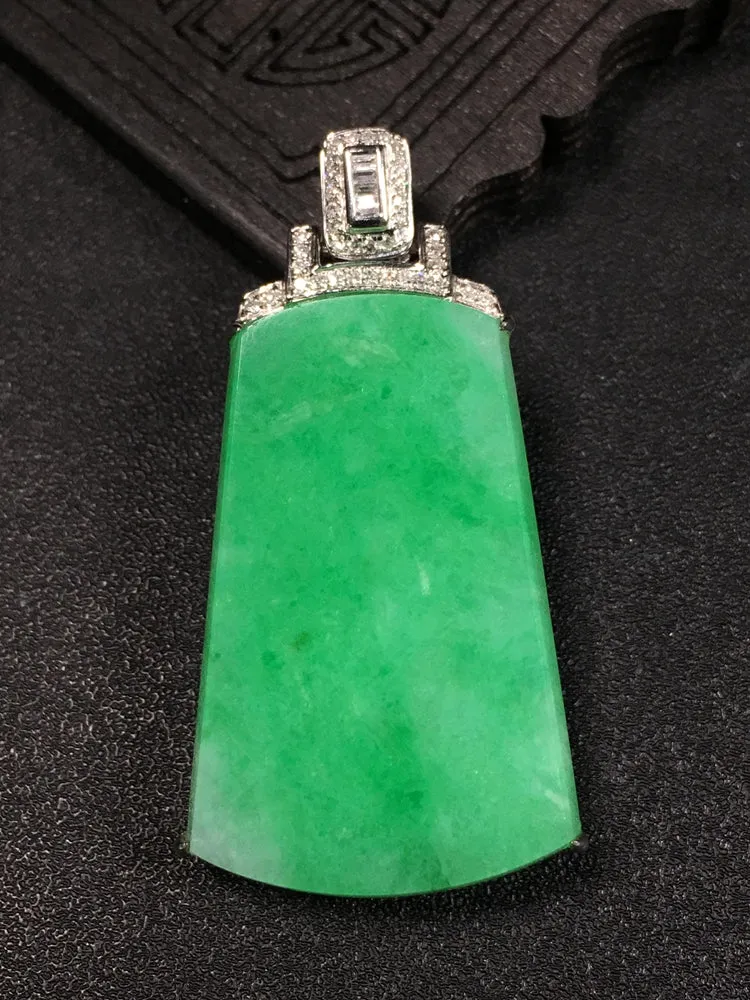 Natural Jade Pendant Jadeite Gold Pendant PT454