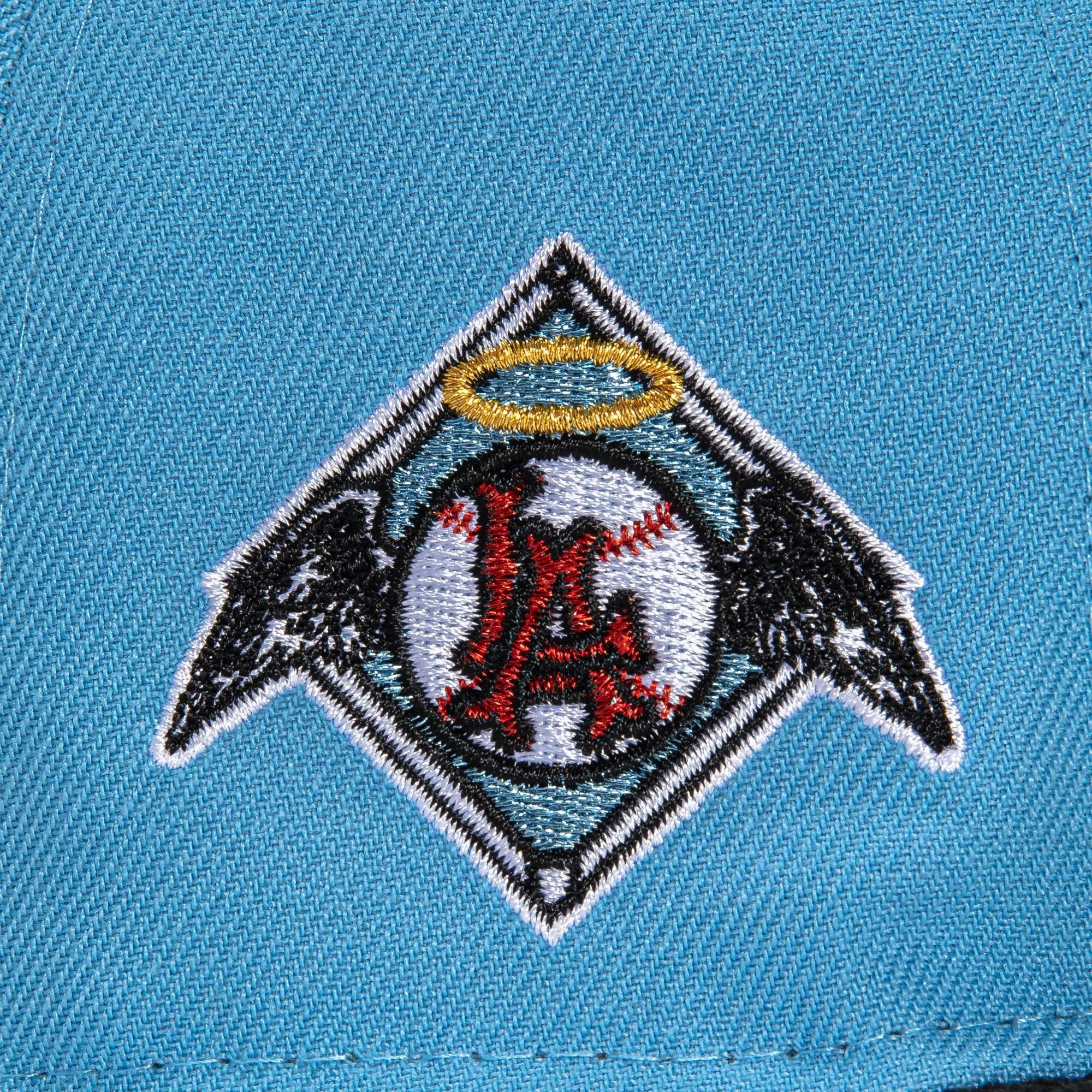 New Era 59Fifty Cord Visor Los Angeles Angels Logo Patch Hat - Light Blue, Black