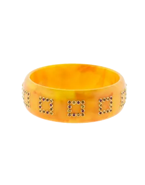 Orange Bakelite Gemstone Bangle