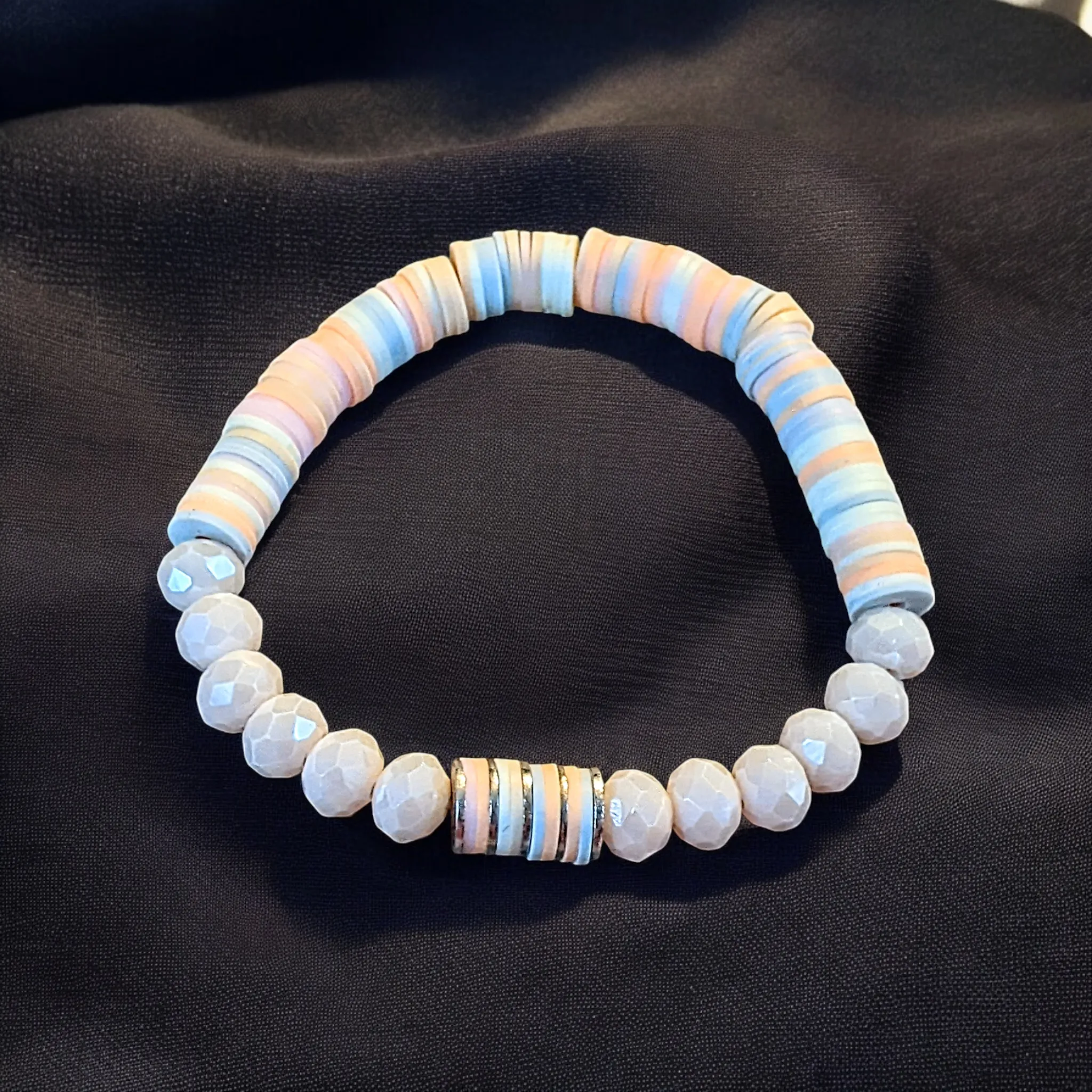 Peaches and Cream Stretch Bracelet Stack