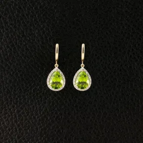 Peridot & Diamond Dangle Earrings