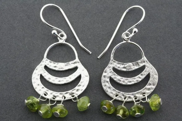 peridot  basket earring