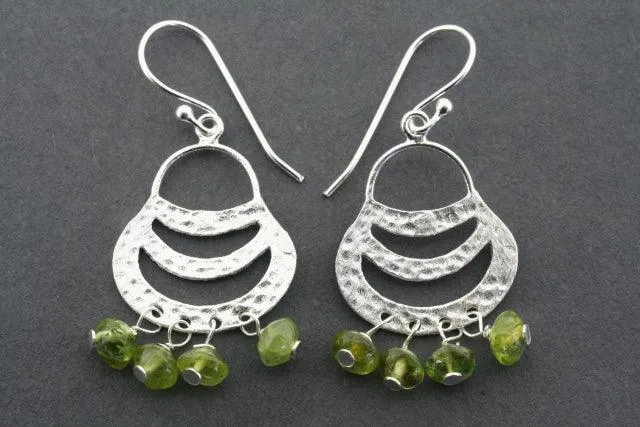 peridot  basket earring