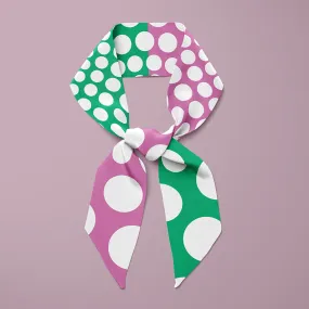 Polka Mini Scarf - Mauve / Green