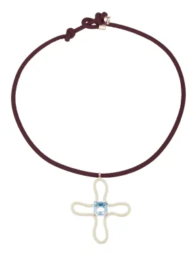 POP CHOKER ~ WITH LUCKY FLOWER PENDANT IN PANNA