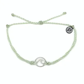 Pura Vida Silver Wave Bracelet - Minty Green