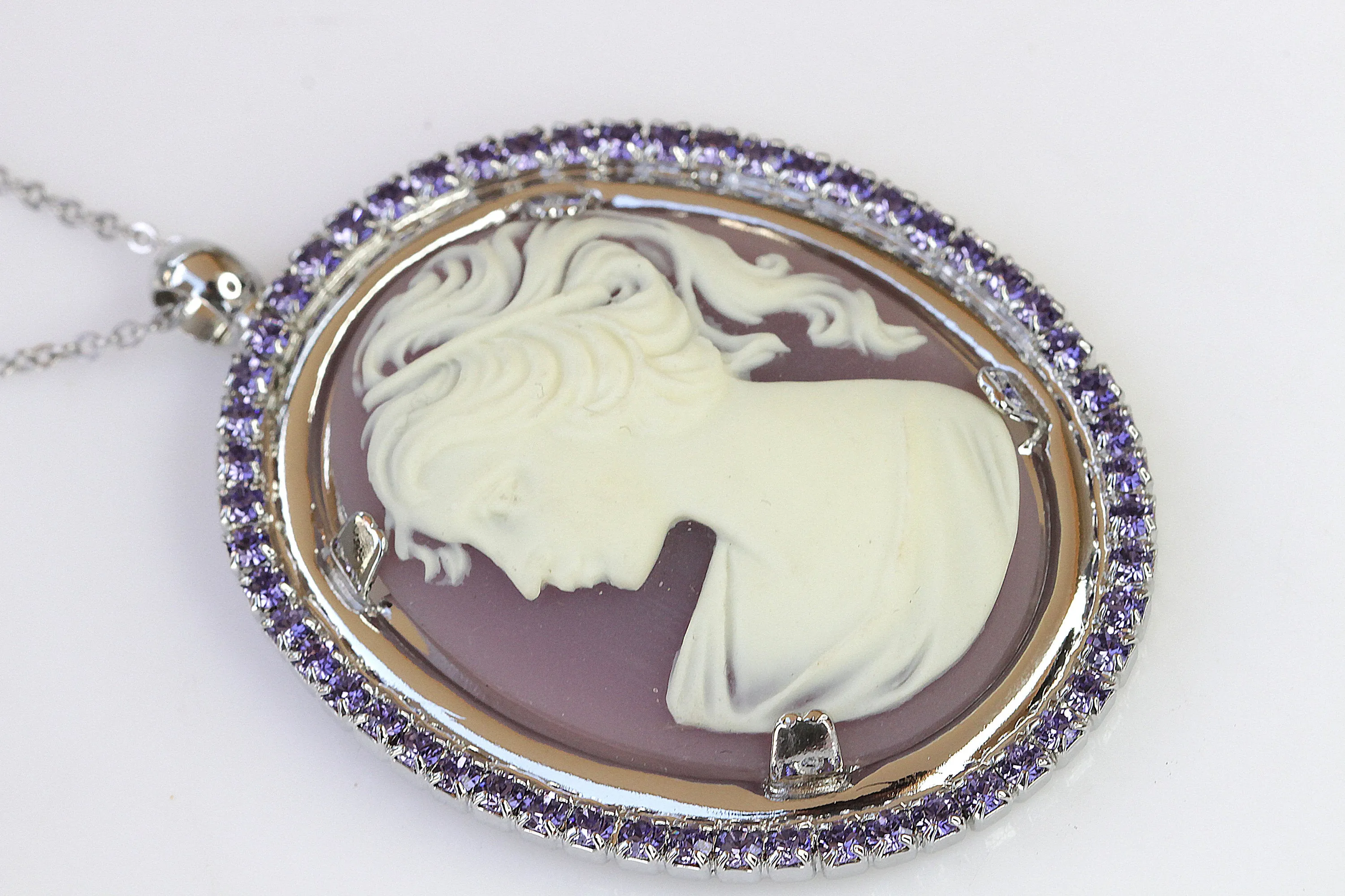 PURPLE Cameo Necklace