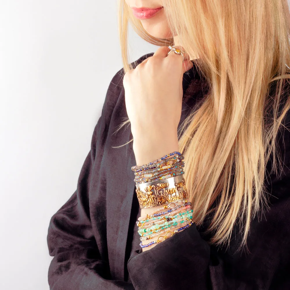 Pyrite's Booty Bracelet in Garnet & Rhodonite with Pyrite | Available to ship January 14, 2025