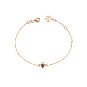 QUEEN BEE LILY GOLD GARNET BRACELET