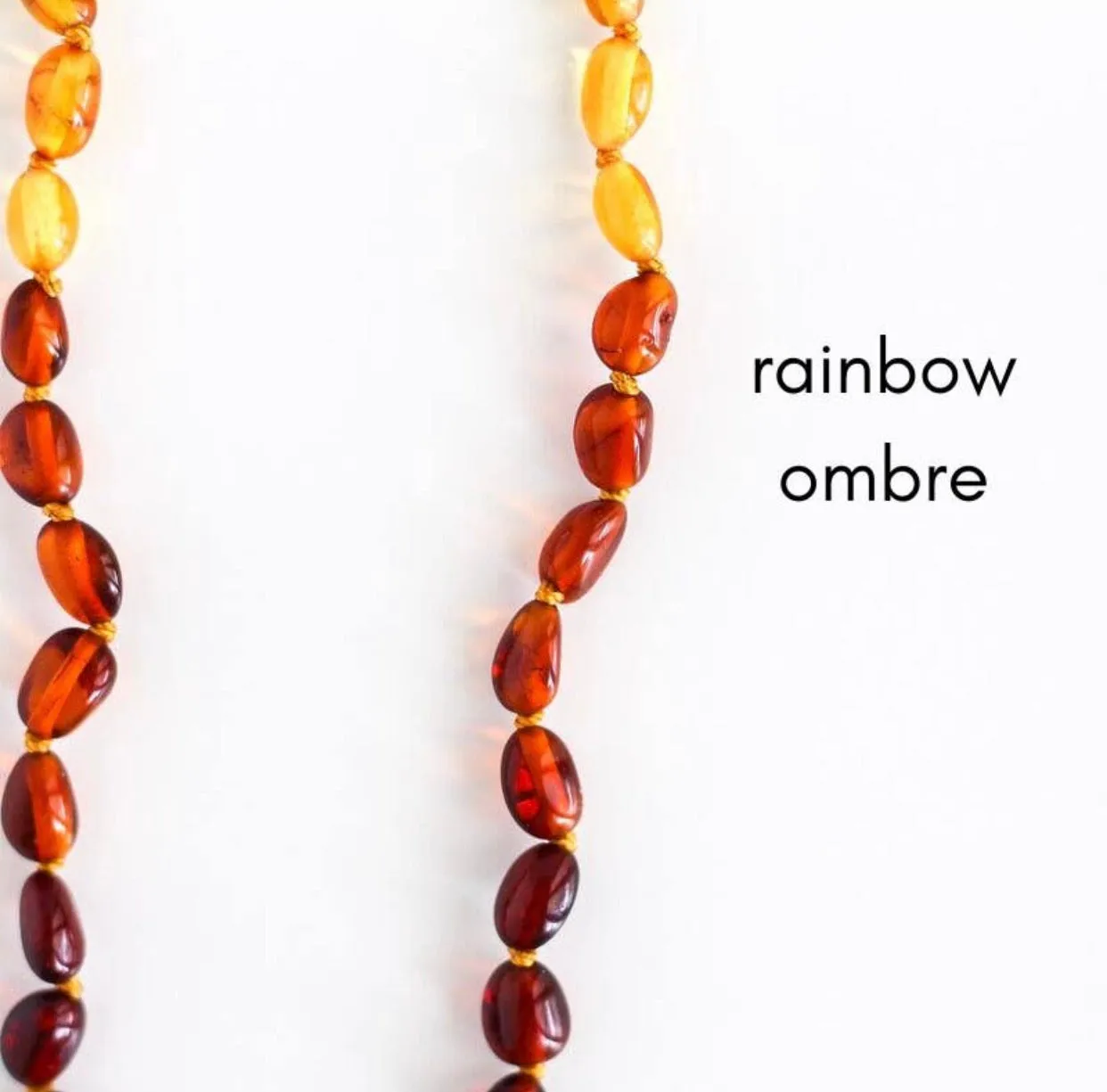 Rainbow Ombré Baltic Amber Teething Necklace