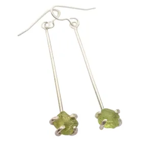 Raw Peridot Drop Earrings