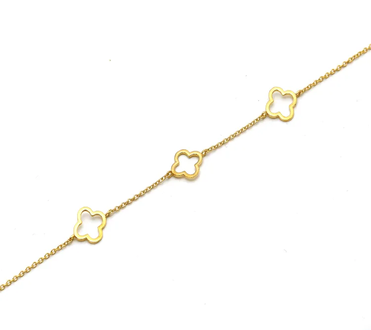 Real Gold 3 VC Plain Hollow Bracelet 3350 (19 CM) BR1402