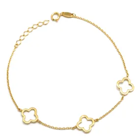 Real Gold 3 VC Plain Hollow Bracelet 3350 (19 CM) BR1402