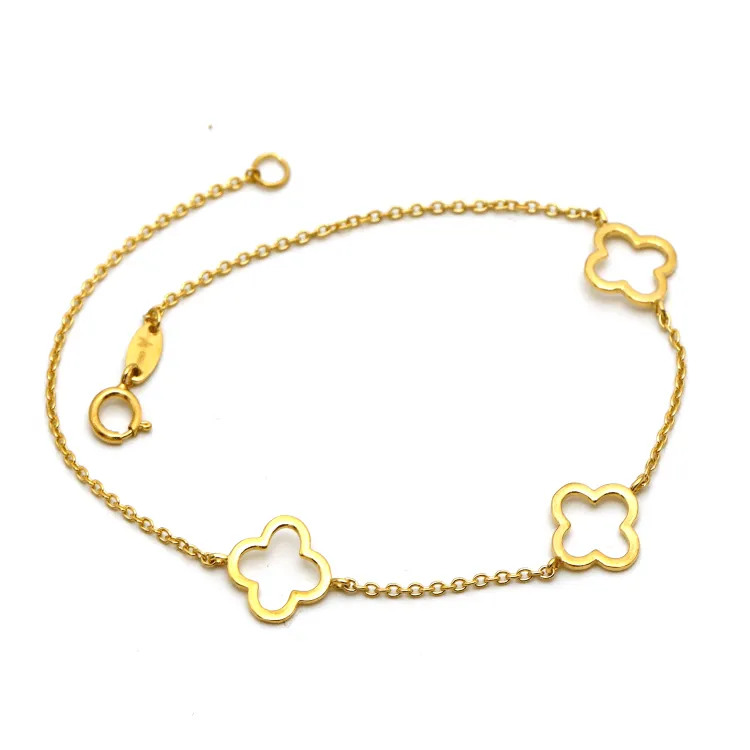 Real Gold 3 VC Plain Hollow Bracelet 3350 (19 CM) BR1402