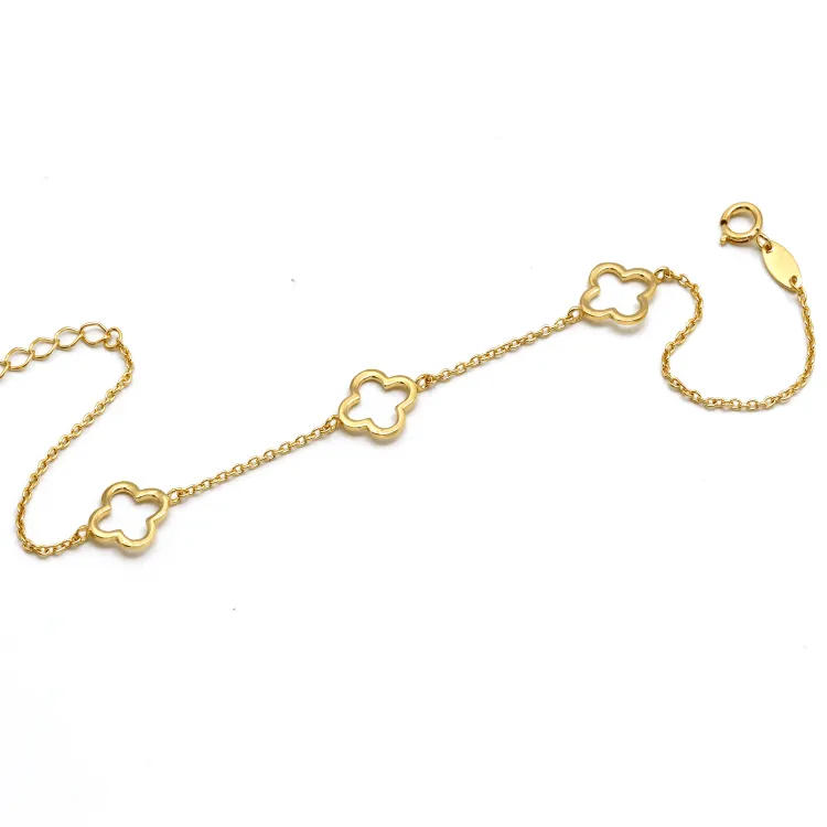 Real Gold 3 VC Plain Hollow Bracelet 3350 (19 CM) BR1402