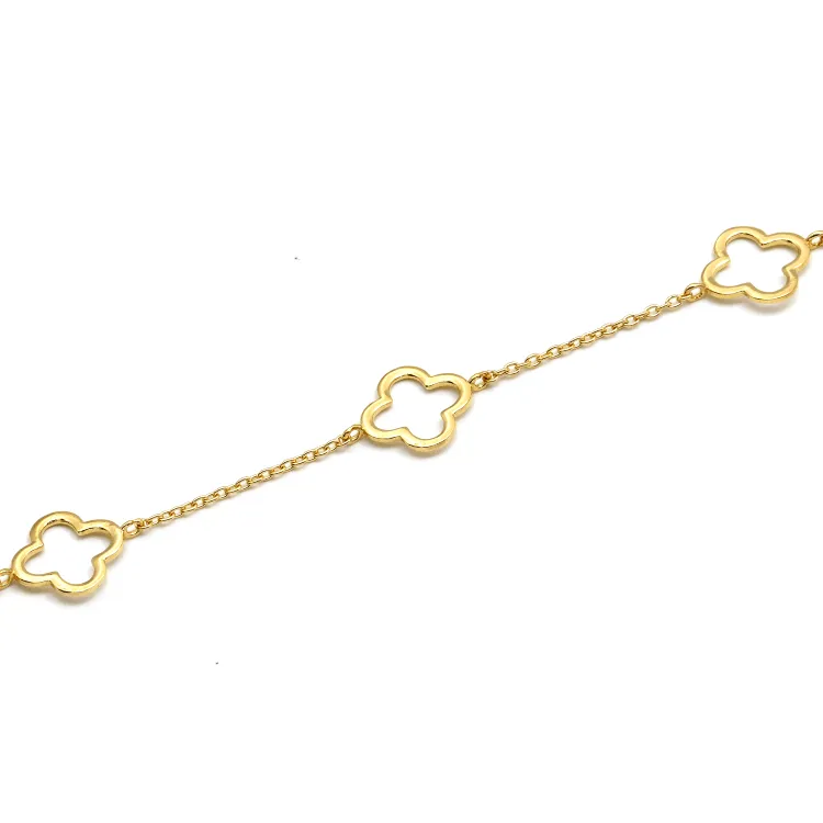 Real Gold 3 VC Plain Hollow Bracelet 3350 (19 CM) BR1402