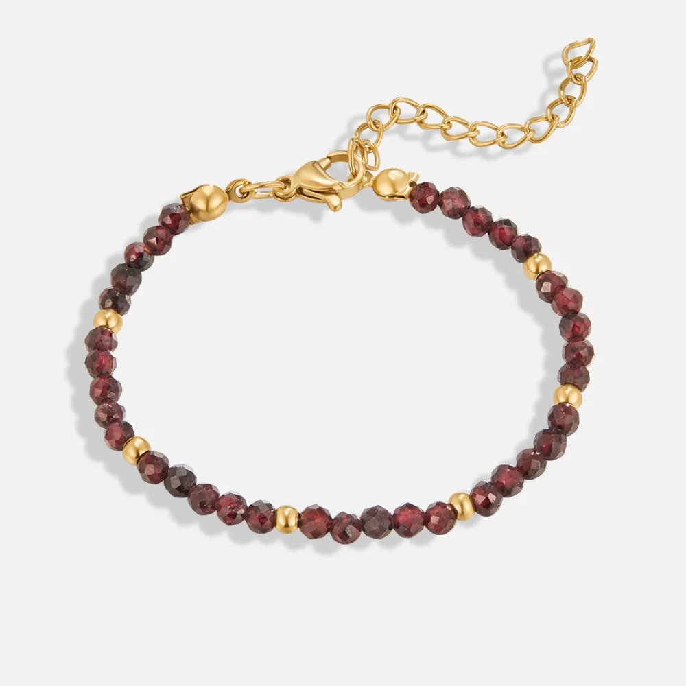 Red Garnet Bead Bracelet