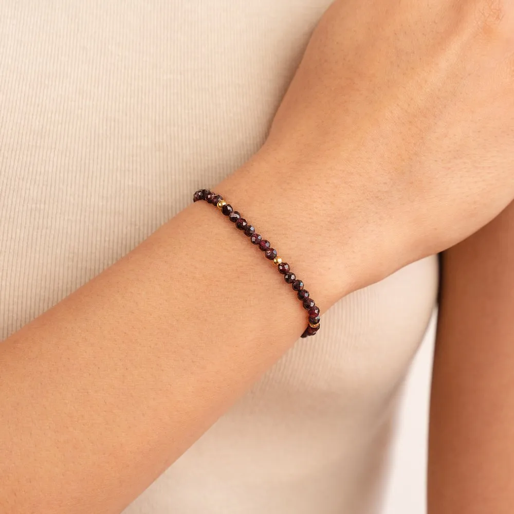 Red Garnet Bead Bracelet