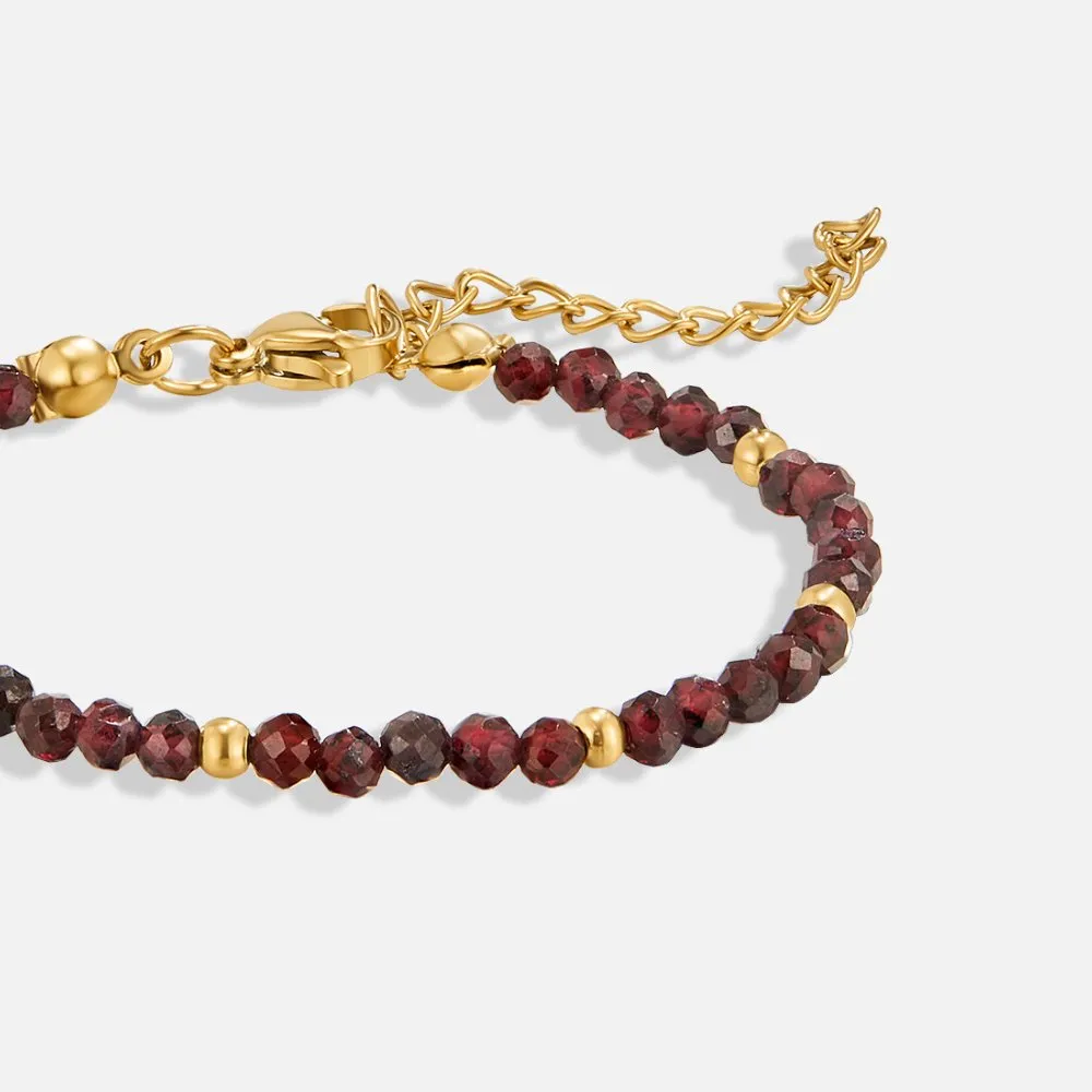 Red Garnet Bead Bracelet