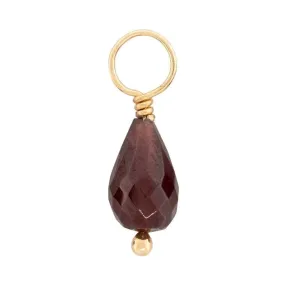 Red Garnet Faceted Drop Gemstone Charm