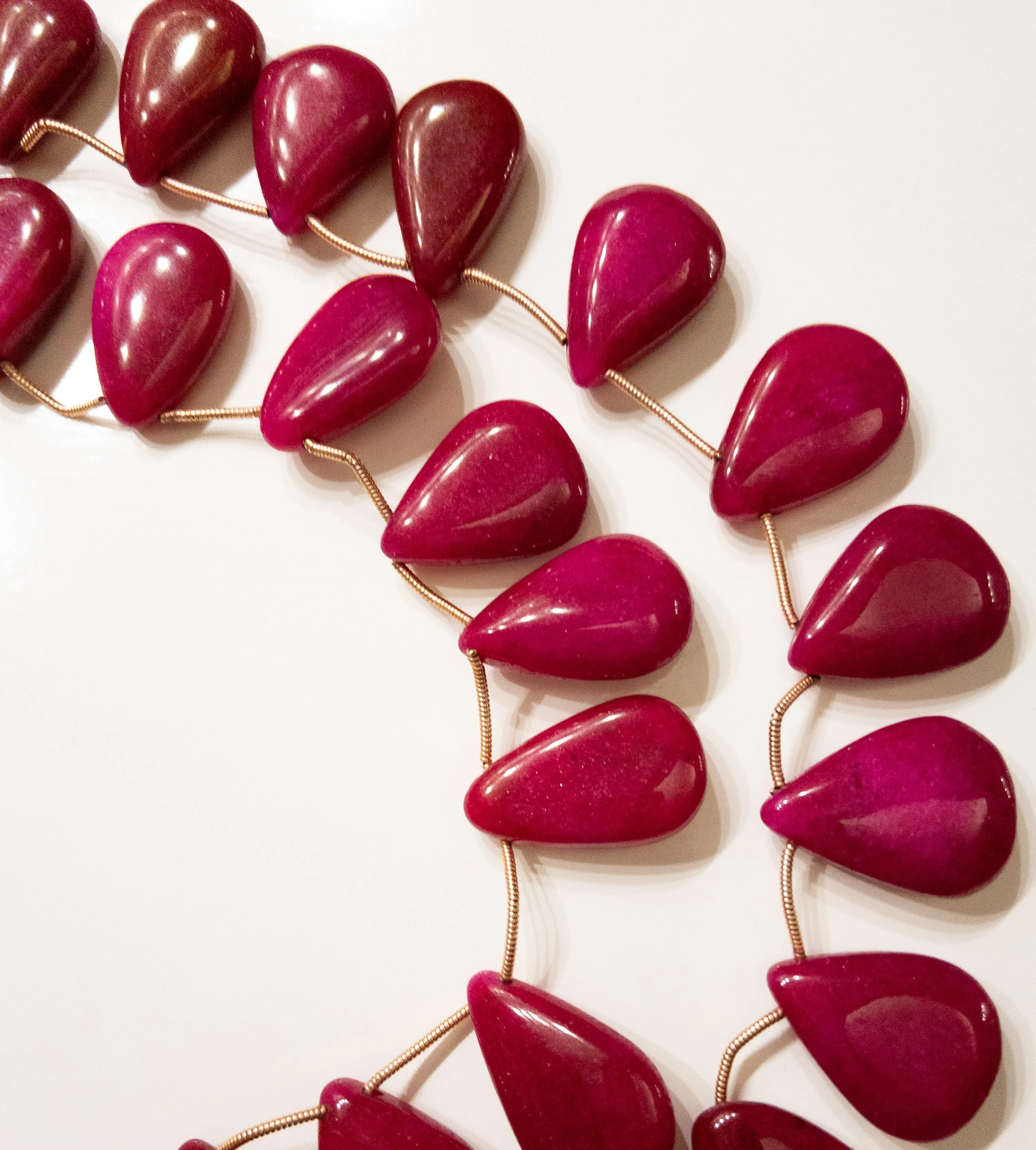 Red Ruby Gemstones Adjustable Statement Necklace