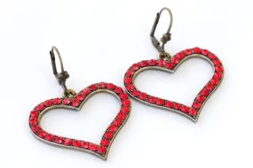 RED RUBY Heart Shaped Earrings