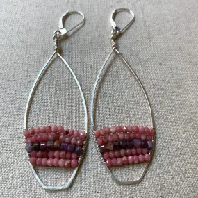 Rows of Pink Earrings